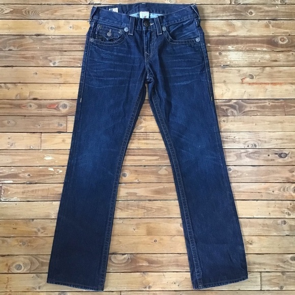 TRUE Religion Ricky Big T men jeans 100% cotton denim dark blue size 30 - Picture 2 of 15